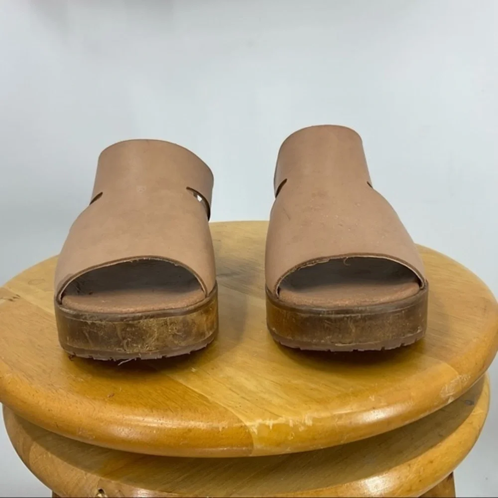KDB Kelsi dagger leather wood platform sandal 7